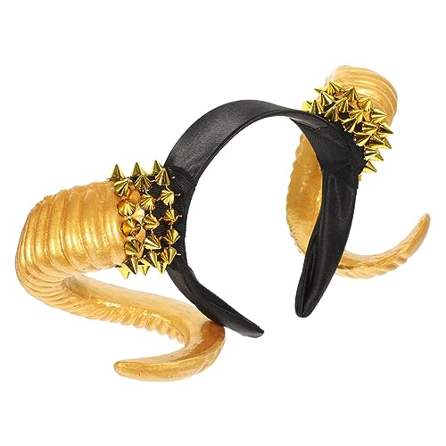 DEARMAMY Goldenes Horn-stirnband Für Halloween Einzigartiges Haar-dekor Für Kostüme Und Themenpartys Für Feiern Und Cosplay Strapazierfähiges Material Und Stilvolles Design Schafft von DEARMAMY