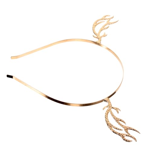 DEARMAMY Goldfarbenes Geweih Stirnband aus Leichtem Legierungs Haarschmuck für Damen und Mädchen Verstellbar Festlich für Weihnachten Karneval und Party Geeignet von DEARMAMY