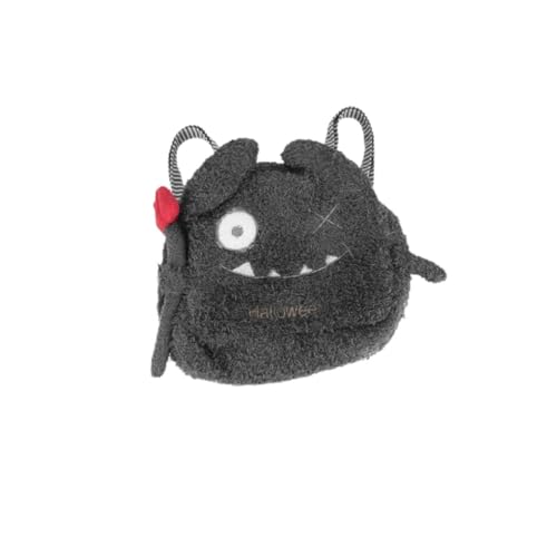 DEARMAMY Grauer Halloween Filz Kleiner Rucksack Reisetasche Rucksack Mit Cartoon-Einhorn Und Muschelmuster Für Frauen Junge Mädchen Dunkelgrau von DEARMAMY