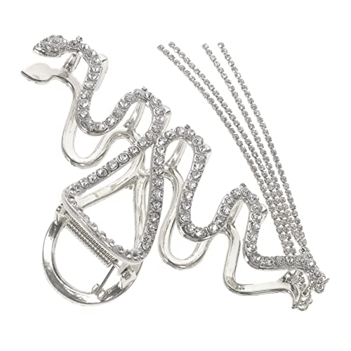 DEARMAMY Strass Haarklammer in Schlangenform mit Quaste für Damen Große Haarspange Haaraccessoire für Hochzeiten Partys und Alltag von DEARMAMY