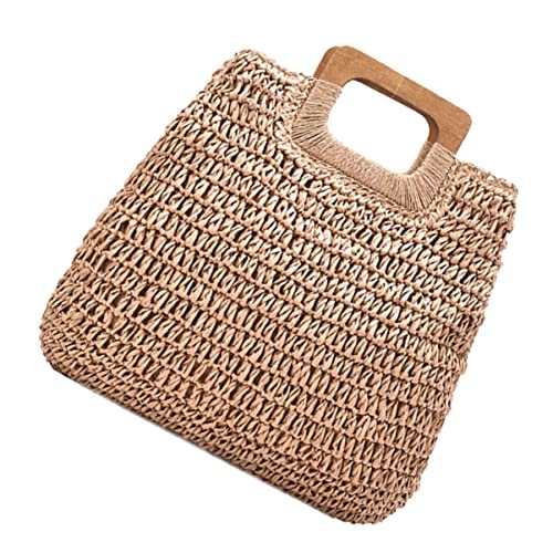 DEARMAMY Große Handgewebte Strandtasche Für Damen Modische Tragetasche Für Einkäufe Reisen Und Strandbesuche Robuste Und Praktische Handtasche Mit Viel Stauraum von DEARMAMY