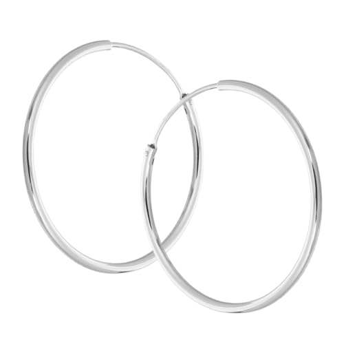 DEARMAMY Große Runde Creolen Damen Ohrringe Vintage Stil Sterling Silber Retro Eleganz Zeitloses Design für Alltag und Party Geschenkidee von DEARMAMY