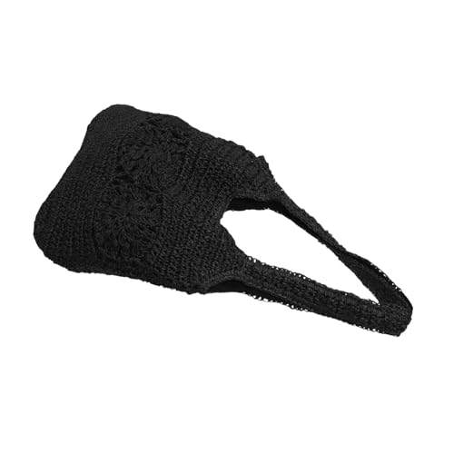 DEARMAMY Große Sommer Strohtasche Damen Handgewebte Strand Tote Tasche mit Hohlmuster Langlebig Geräumig Praktische Schultertasche für Reisen und Alltag von DEARMAMY