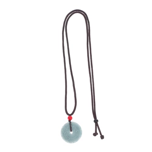 DEARMAMY Grüne Jade Halskette Damen Spirituelles Feng Shui Amulett Einzigartige Muster Vielseitiges Schmuckstück Für Glück Formal Und Alltag von DEARMAMY