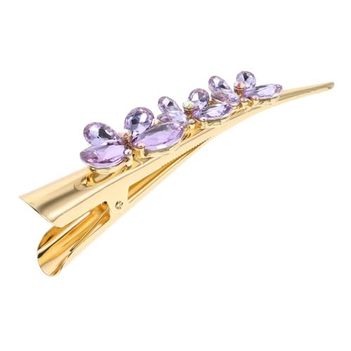 DEARMAMY Kleine Alligator-haarspange Mit Strass Für Damen Kristall-schmetterlings-haarnadel Dekoratives Haarschmuck-accessoire Clip Für Pferdeschwanz Party Und Hochzeit Geeignet Violett von DEARMAMY