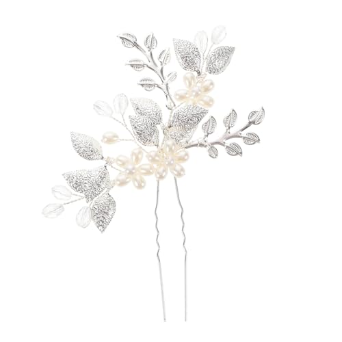 DEARMAMY Haarnadel Mit Perlenblumen Für Braut Hochzeit Haarschmuck Für Dutts Lange Haarnadeln Haarschmuck Für Dutt-clutch Haarnadeln Für Frauen von DEARMAMY