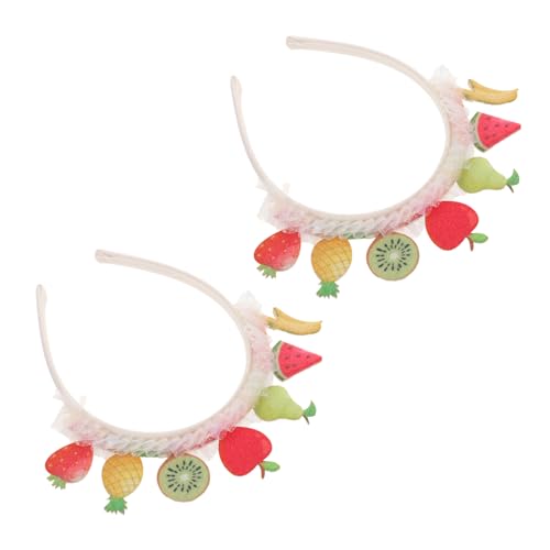 DEARMAMY Haarreifen Fruchtmotiv Mesh Spitze Leicht Langlebig Vielseitig für Party Alltag Mädchen Haarschmuck von DEARMAMY