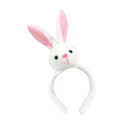 DEARMAMY Haarreifen Mit Hasenkopf Weißer Bunny Haarreifen Für Festlichkeiten Party Dekoration Und Foto Requisiten Perfektes Für Ostern Und Feste von DEARMAMY