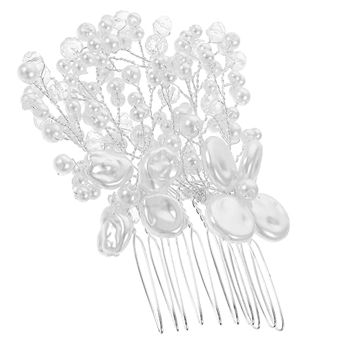 DEARMAMY Haarschmuck Für Hochzeiten Mit Strasssteinen Seitenkamm Für Frauen Haarkamm Aus Perlen Für Brautjungfern Perlen Haarkamm Für Abendpartys von DEARMAMY