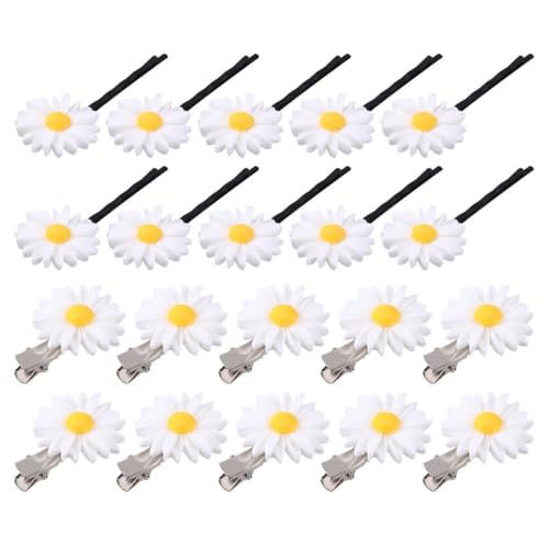 DEARMAMY Haarspangen Mit Gänseblümchenmotiv Für Damen Haar-accessoires Für Partys Hochzeiten Geburtstage Weihnachten Aus Material 20 Stück von DEARMAMY