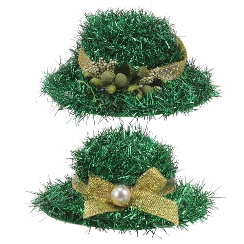 DEARMAMY 2stücke Grüne Hut Haarnadeln Für Patrick's Day Festliche Haaraccessoires Für Frauen Dekorative Haarclips Mit Schleifen Und Blumen Für Besondere Anlässe von DEARMAMY
