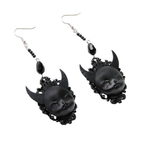 DEARMAMY Halloween Ohrringe Damen Teufel Ohrhänger Schwarz Kostümaccessoire Party Schmuck Modeschmuck für Frauen Bequeme Ohrhänger für Festliche Anlässe von DEARMAMY