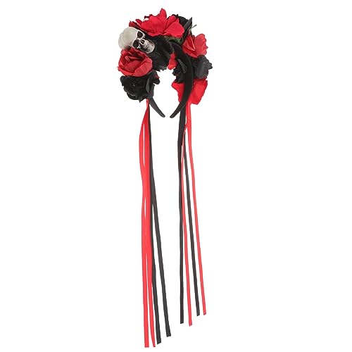 DEARMAMY Halloween Rosen Haarreif Floral Kopfschmuck Für Karneval Und Tag Der Toten Wiederverwendbares Accessoire Für Cosplay Und Partys Eleganter Haarschmuck Für Frauen Und Mädchen von DEARMAMY