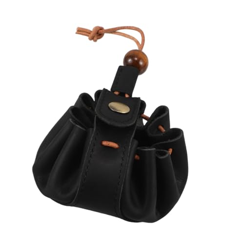 DEARMAMY Handgefertigtes Ledermünzbeutel mit Kordelzug Mini Geldbörse für Münzen und Kleine Accessoires Vielseitig Robustes Material Modischer Kleiner Portemonnaie für Damen und Reisen von DEARMAMY