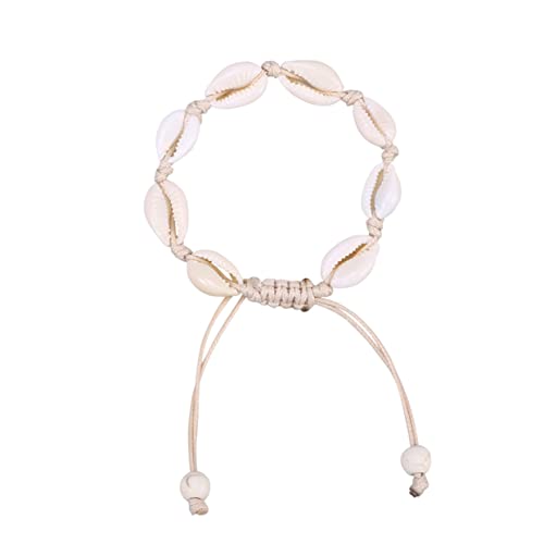 DEARMAMY Handgefertigtes Muschelarmband Hawaii Damen Stil Weißes Fußkettchen Mit Fransen Strand Armband Kreatives Design Für Modebewusste Frauen von DEARMAMY