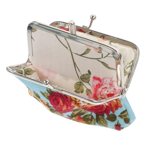 DEARMAMY Handtasche Purse Pocketbook Tragbare Geldbörse geldbörsen Wallet Frauen Geldbeutel Taschen Kosmetik Brieftasche klein Portemonnaie Boho-Geldbörse Damen Geldbörse Segeltuch Blue von DEARMAMY