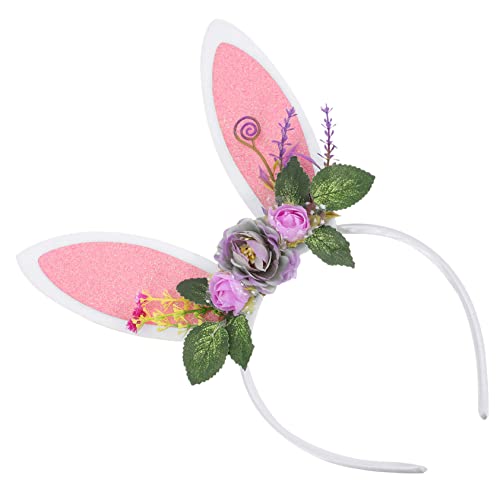 DEARMAMY Ostern Party Stirnband Ohr Haarband Tier Ohr Stirnbänder Festival Versorgung Violet Floral Design von DEARMAMY