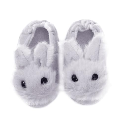 DEARMAMY Hausschuhe Winter Warm Plüsch Rutschfest Kuschelige Baumwolle Slippers mit Kaninchenform Innenlänge für Kalte Tage Drinnen und Draußen von DEARMAMY
