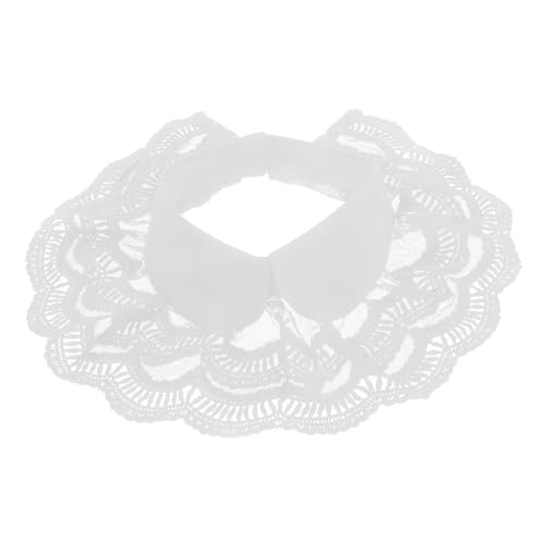 DEARMAMY Hemd Mit Falschem Kragen Blusenhalskragen Ausgehöhlter Spitzenkragen Mit Blumenmuster Bestickter Kragen Falscher Hemdkragen Revershalsband Revers Falscher Kragen Polyester Weiß von DEARMAMY
