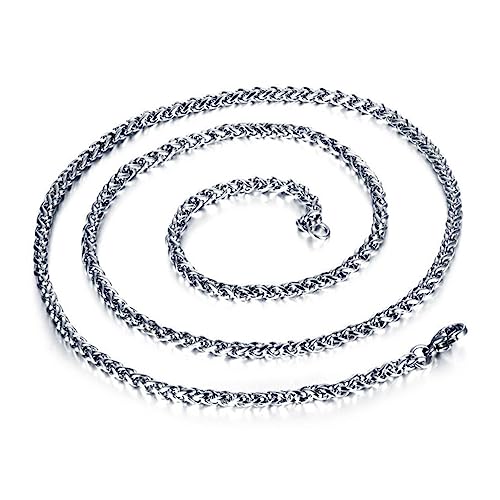 DEARMAMY Herren Kette Titanstahl Breit Lang Rostfreie Allergikerfreundliche Curb Chain Klassische Robuste Halskette für Männer Modisches Langlebiges Schmuckstück von DEARMAMY