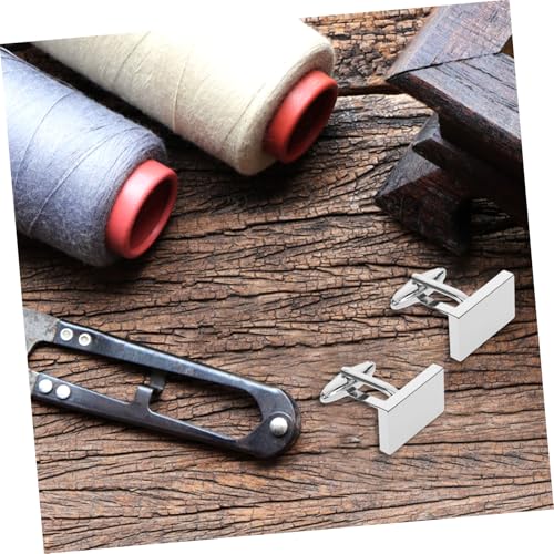 DEARMAMY Herren Manschettenknöpfe Silber Rechteckige Metall Accessoires aus Robustem Messing Stilvolles für Hochzeit Geburtstag Anzughemden Eleganter Schmuck für Männer von DEARMAMY