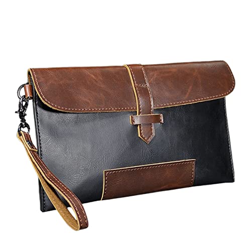 DEARMAMY Vintage Pu Handtasche Für Multifunktionale Clutch Im Retro-Stil Als Geldbörse Handy Oder Münztasche Schwarz Mit Kaffee von DEARMAMY