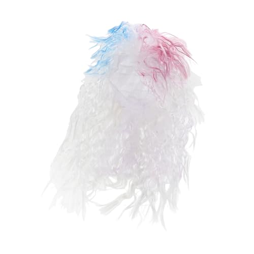 DEARMAMY Herren Perücke Weiß Mit Locken Für Rocker-stil Für Cosplay Und Partys Wiederverwendbare Modische Punk-wig Für Auffällige Looks Und Einfache Outfit-koordination von DEARMAMY