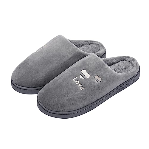DEARMAMY Herren Plüsch Hausschuhe Rutschfeste und Bequeme Warmflor Schuhe für Zuhause Rutsch Atmungsaktiv Dicke Fütterung für Indoor Schlafzimmer Wohnzimmer Dunkelgrau DEARMAMY Herren Plüsch Hausschuhe Rutschfeste und Bequeme Warmflor Schuhe für Zuhause Rutsch Atmungsaktiv Dicke Fütterung für Indoor Schlafzimmer Wohnzimmer Dunkelgrau von DEARMAMY