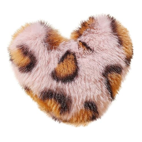 DEARMAMY Herzförmiger Schlüsselanhänger Aus üsch Für Weihnachten Kreativer Leoparden Design Schlüsselbund Für Auto Und Tasche Perfektes Und Accessoire Für Tierliebhaber von DEARMAMY