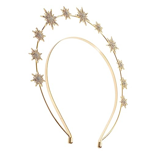 DEARMAMY Hexagramm-stirnband Schweißband Ringe Für Frauen Haaranhänger Paillette Braut Stirnband Haarnadel Tiaras Stern-stirnband Kostüm Haarschmuck Haarnetz Rave Haarband Metall Golden von DEARMAMY