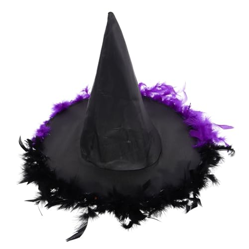 DEARMAMY Hexenhut Halloween Kostüm Hut Halloween Zylinder Erwachsene Halloween Kostüm Damen Hut Zauberer Stirnband Halloween Baumspitze Zaubererkappe Hutdekorationen von DEARMAMY