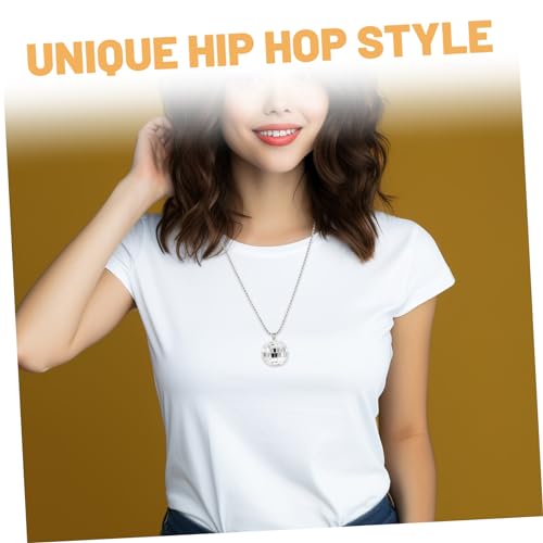 DEARMAMY Hip Hop Disco Kugel Halskette Party Schmuck Anhänger Spiegelkugel Deko Accessoire für Damen Nachtclub Tanzveranstaltungen von DEARMAMY