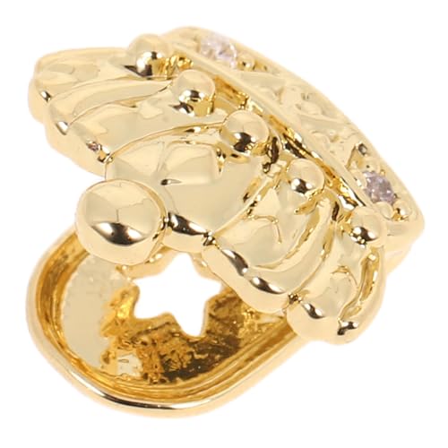 DEARMAMY Hip Hop Gold Zahnkappe mit Mikrofassung Zirkonia Single Tooth Cap Crown Design Leicht Tragebarer Fake Teeth Grill für Halloween Cosplay Rapper Kostüm Zubehör für Männer und Frauen von DEARMAMY