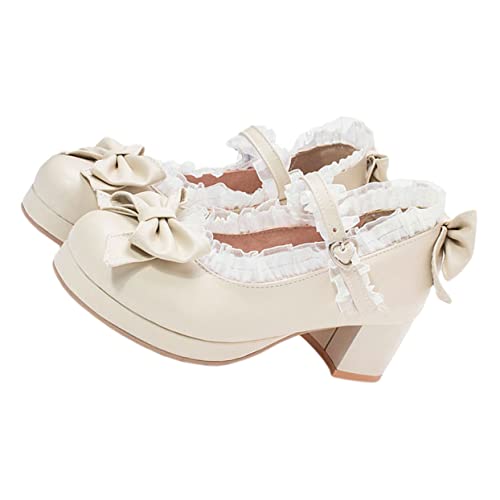 DEARMAMY Hochwertige Damen High Heels mit Rutschfester Sohle Frühlingsschuhe mit Schleife für Besondere Anlässe und Täglichen Gebrauch Beige DEARMAMY Hochwertige Damen High Heels mit Rutschfester Sohle Frühlingsschuhe mit Schleife für Besondere Anlässe und Täglichen Gebrauch Beige von DEARMAMY