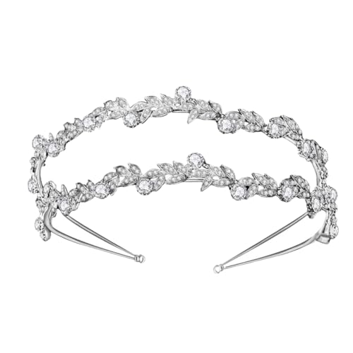 DEARMAMY Hochwertiges Braut Stirnband mit Doppelreihe von Kristallen und Blättern Haarschmuck für Hochzeiten Partys und Besondere Anlässe Leicht und Langlebig Bezaubernde Dekoration für DEARMAMY Hochwertiges Braut Stirnband mit Doppelreihe von Kristallen und Blättern Haarschmuck für Hochzeiten Partys und Besondere Anlässe Leicht und Langlebig Bezaubernde Dekoration für von DEARMAMY