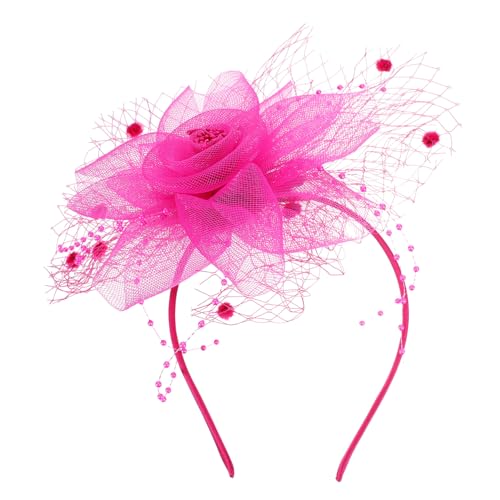 DEARMAMY Hochzeit Fascinator Kopfschmuck Für Damen Netzstoff Stirnband Kräftigem Für Tea Party Und Festliche Anlässe Eleganter Haarschmuck Für Braut Und Gäste von DEARMAMY