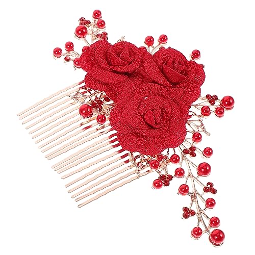 DEARMAMY Hochzeits Haarschmuck Haarkamm Mit Blumen Und Perlen Eleganter Brautschmuck Für Frauen Und Mädchen Zur Veredelung Ihres Hochzeitslooks von DEARMAMY