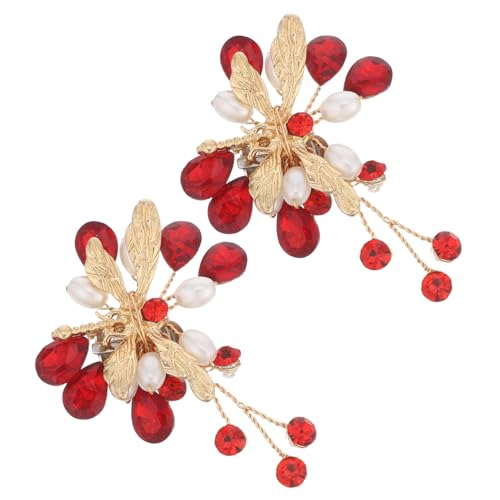 DEARMAMY Hochzeitsschuh Clips mit Funkelnden Strass-perlen Abnehmbare Libellen-schuhspangen für Damen Dekorative Schuh-accessoires für Brautschuhe und DIY High Heels von DEARMAMY