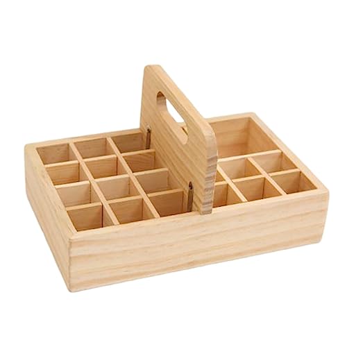 DEARMAMY Holzbox Für Ätherische Öle Aufbewahrungsbox Mit Gittern Präsentationskorb Für Öle Und Basen Vielseitiger Behälter Für Massageöle Und Andere Produkte Robust Und Langlebig Für Täglic von DEARMAMY