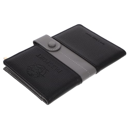 DEARMAMY ID-Paket Geldbörse Reisepasstasche Stitch-Passhülle Reisen Klare Passhülle kreditkartenhalter Credit Card Holder Brieftasche portmonee Herren Karteninhaber Reiseutensilien Pu Black von DEARMAMY