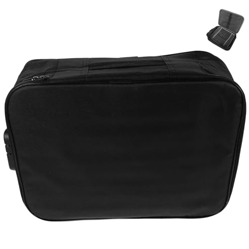 DEARMAMY Mehrschichtige Id-Aufbewahrungstasche Sichere Tasche Mit Passwortschloss Für Herren Dokumenten-Organizer Aus Oxford-Stoff von DEARMAMY