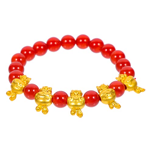 DEARMAMY Kaninchen Armband Retro Doppelklebeband Borste Halskette Armbänder Saftig Rollen Freundschaftsarmband Schnullerperlen Dekorative Brads Windeln Sieb Halter Textmarker Fase Glas Rot von DEARMAMY