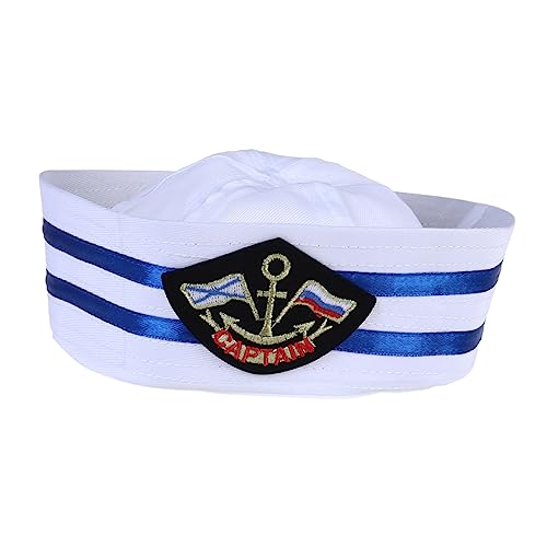 DEARMAMY Kapitänsmütze Für Unisex Wasser Sailor Hut Militärische Yacht Kappe Größe 54CM Ideal Für Kostüme Und Karneval DEARMAMY Kapitänsmütze Für Unisex Wasser Sailor Hut Militärische Yacht Kappe Größe 54CM Ideal Für Kostüme Und Karneval von DEARMAMY