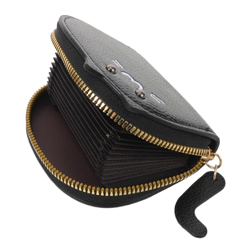 DEARMAMY Kartenetui mit Reißverschluss Kleines Katzen-münzfach Multifunktionaler Kreditkartenhalter Handliches Reiseetui Schwarze Mehrschichtige Geldbörse für Damen und Herren von DEARMAMY