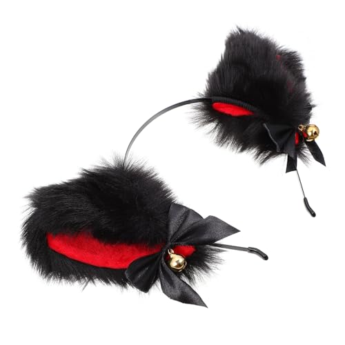 DEARMAMY Katzenohren Haarreifen Mit Glöckchen Ohrstirnband Für Cosplay Kostümpartys Und Feiertage Tierischer Haarschmuck Für Erwachsene von DEARMAMY