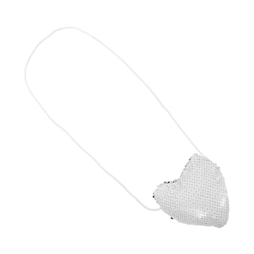 DEARMAMY Umhängetasche mit Pailletten für Mädchen Herzform Schultertasche für Jungen und Mädchen Glamouröse Mini-geldbörse Wendbares Design von DEARMAMY