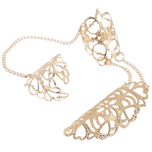 DEARMAMY Kettenring Für Damen Metall Nagelring Mit Kette Fingerring Schmuck Angekettet Ring Für Frauen Gothic Stil Zubehör Für Finger von DEARMAMY