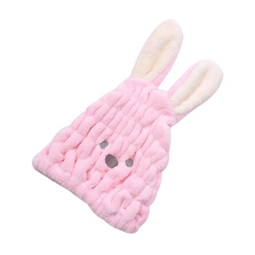 DEARMAMY Kinder Haartrocknerhut Elastische Cartoon Kaninchenduschhaube Saugfähiger Haartrocknungshut für Kinder Schnell Trocknendes Handtuch für Baden und Gesichtwaschen von DEARMAMY