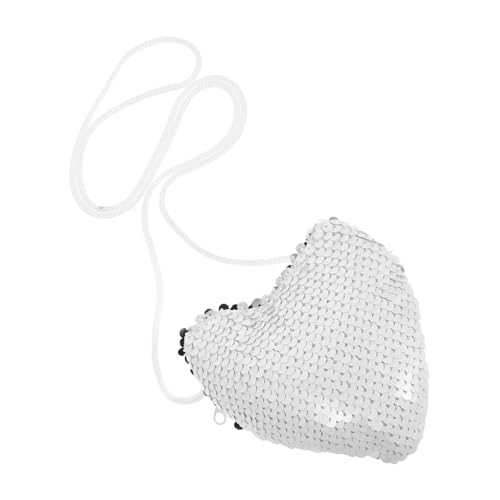 DEARMAMY Mini Umhängetasche Für Mädchen Mit Glitzer Und Pailletten Herzform Für Schule Und Freizeit Vielseitig Einsetzbar Sichere Trageoption Für Kleine Essentials von DEARMAMY