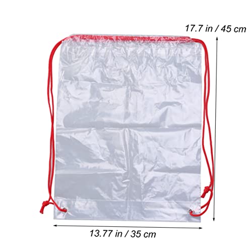 DEARMAMY Klare Aufbewahrungsbeutel Faltbarer Würfel Rucksack Mit Kordelzug Transparenter Rucksack Kabel Reisenetz Reißverschluss Bettdecke Transparente Beutel Kordelzug Organizer von DEARMAMY